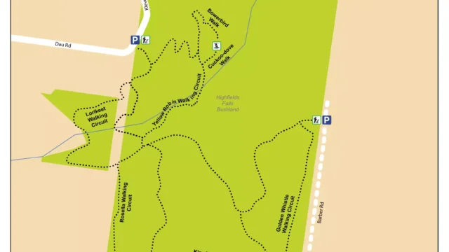 Highfields falls trail map